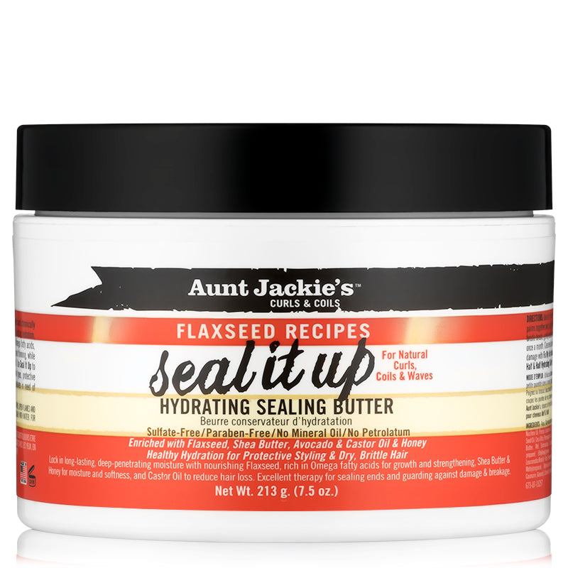 Aunt Jackie&#39;s Curls &amp; Coils Flaxseed Recipes Seal It Up Hydrating Sealing Butter (213g - 7.5 oz.)