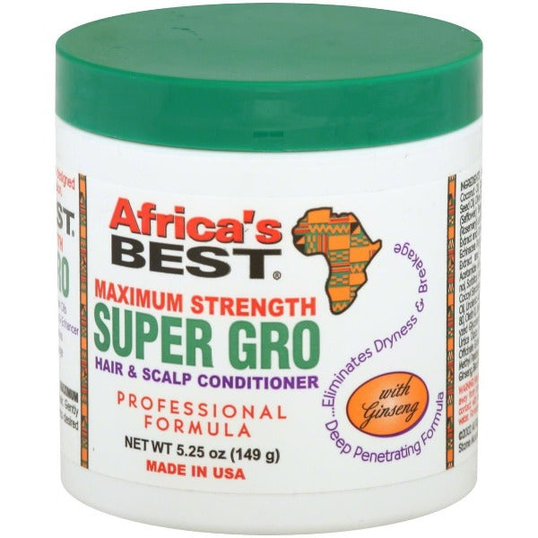 Africa&#39;s Best Maximum Strength Super Gro Hair &amp; Scalp Conditioner 5.25oz