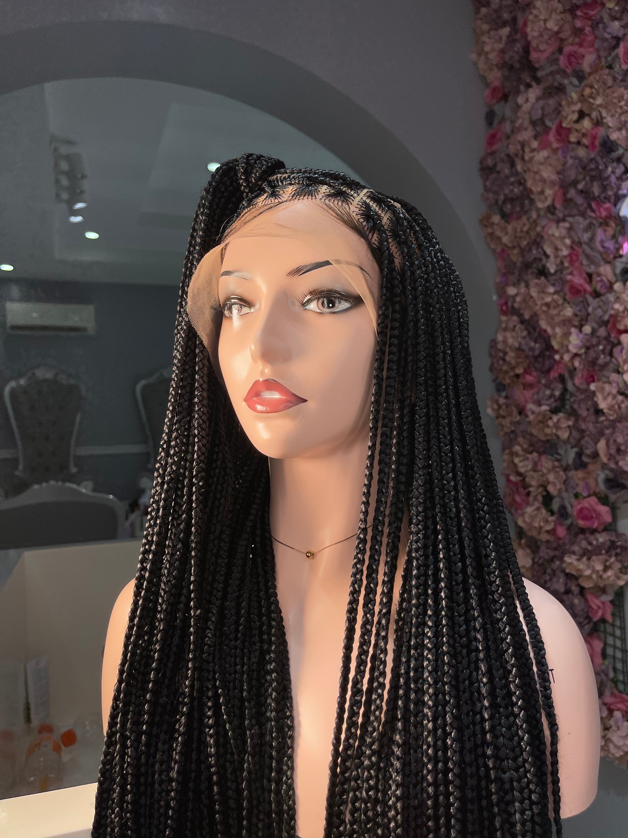 Knotless Full Lace Braided Wig  Full Lace knotless Braided Wigs UK -  Nubian Galore