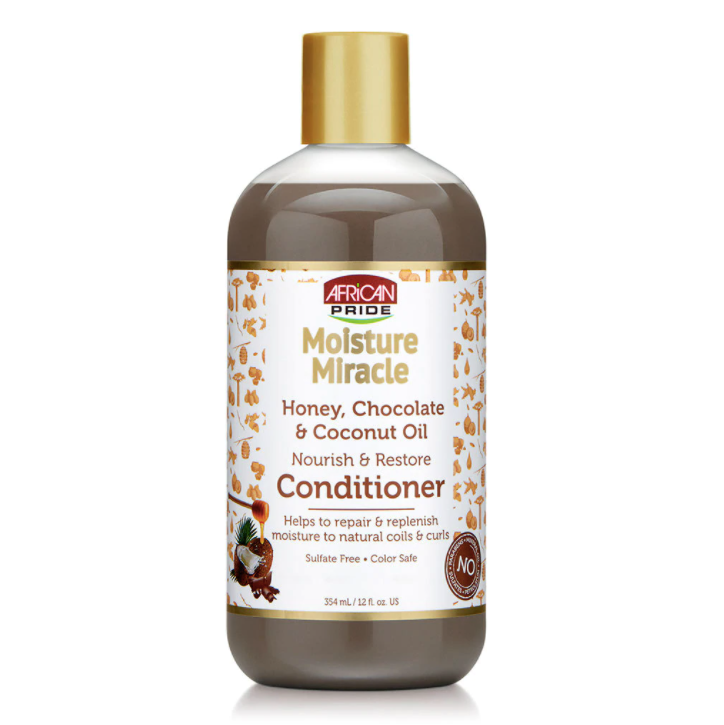 African Pride Moisture Miracle Honey, Chocolate &amp; Coconut Oil Conditioner (12 oz.)