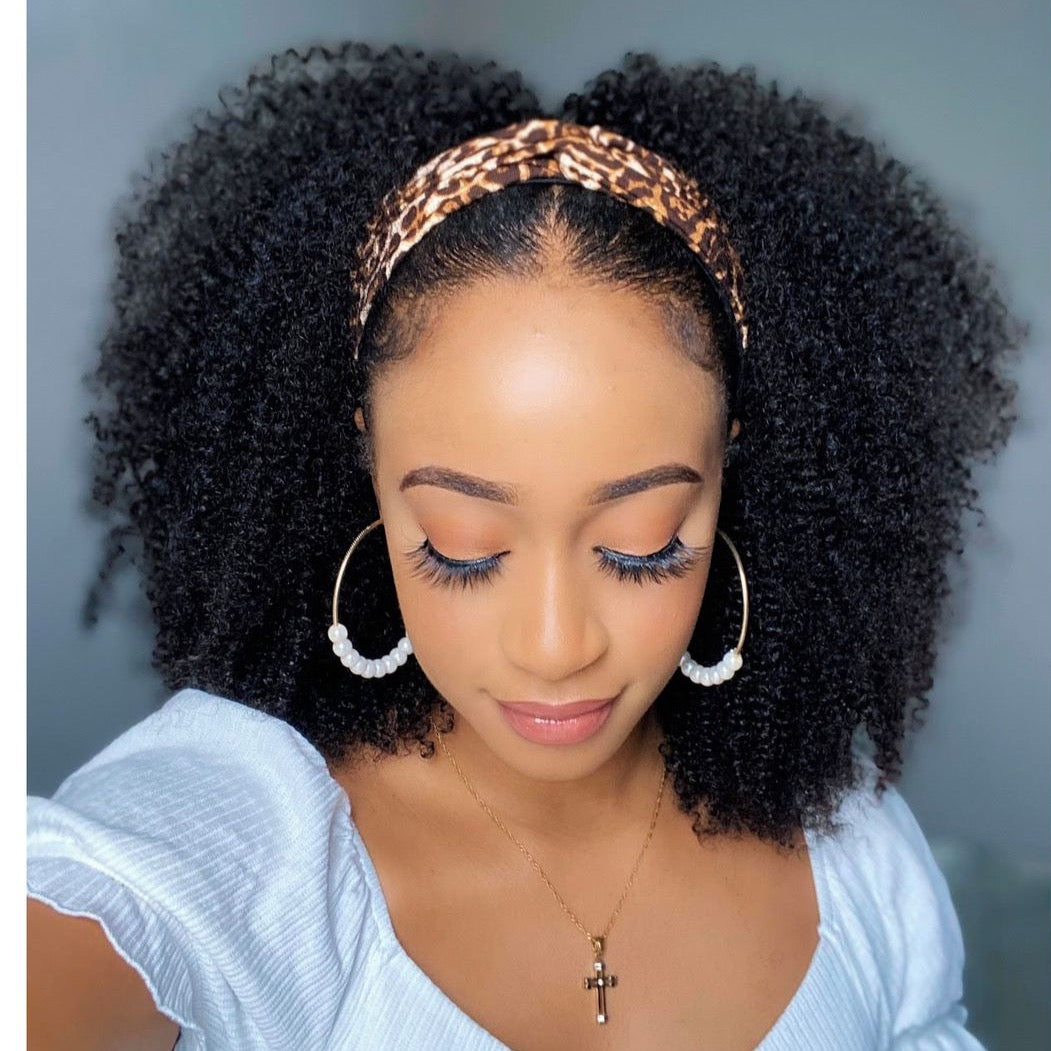 Afro Kinky Curly Headband Wig