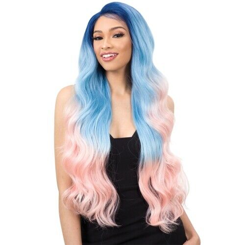 FREETRESS EQUAL SYNTHETIC PREMIUM DELUX LACE FRONT LONG NEON HAIR WIG - ALY 30