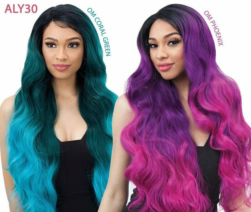 FREETRESS EQUAL SYNTHETIC PREMIUM DELUX LACE FRONT LONG NEON HAIR WIG - ALY 30